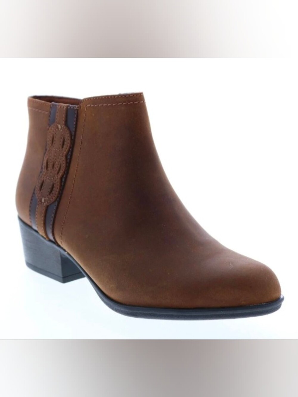 Clarks Adreena Womens Brown Leather Zipper Ankle & Booties Boots